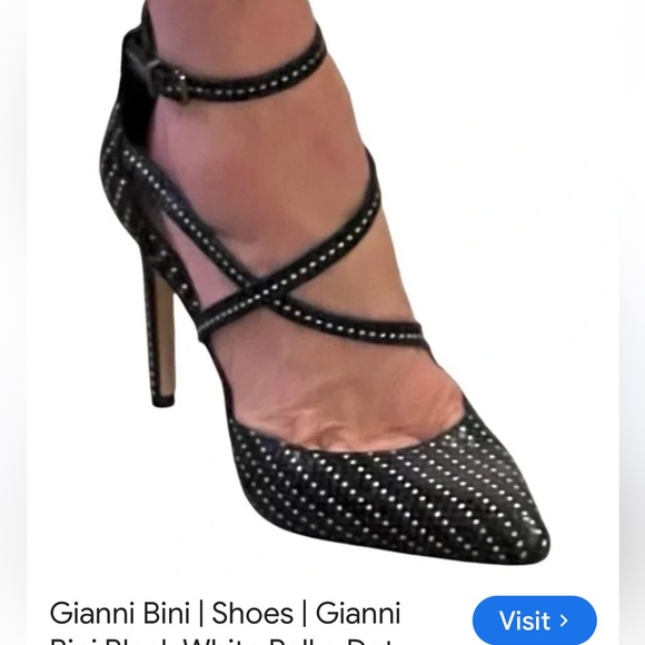 Gianni Bini Black and White Studded Heels - Picture 2 of 8
